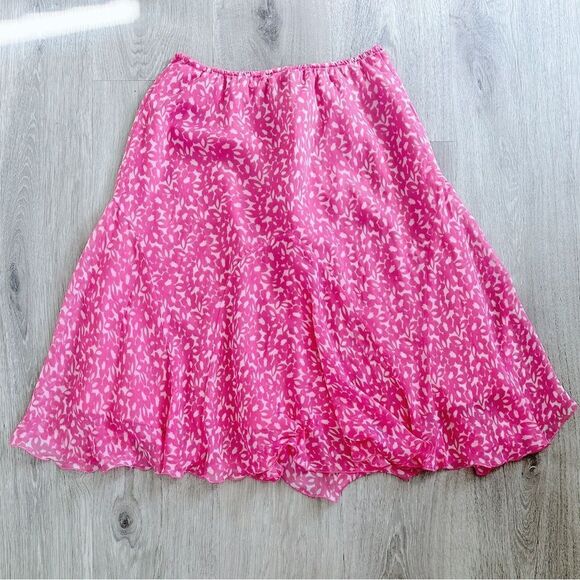Chadwicks Pink Low -Rise Floral Skirt with Flared Design - Picture 3 of 3